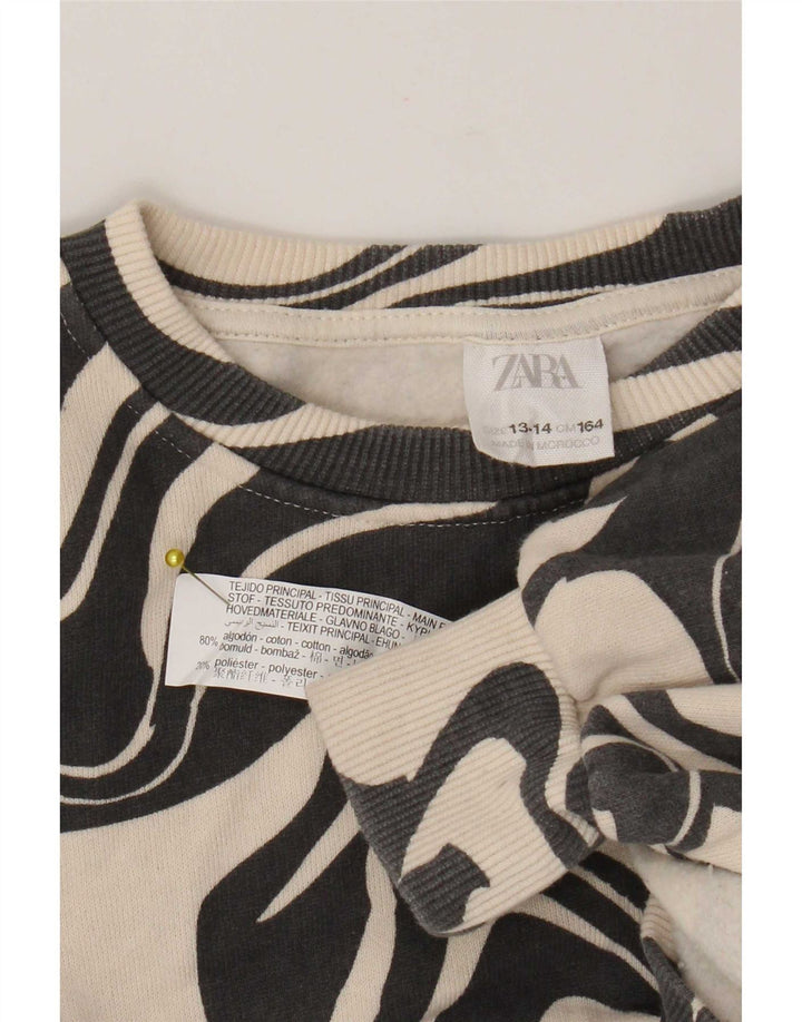 Zara Sweat-shirt à motif abstrait pour fille 13-14 ans Noir Coton