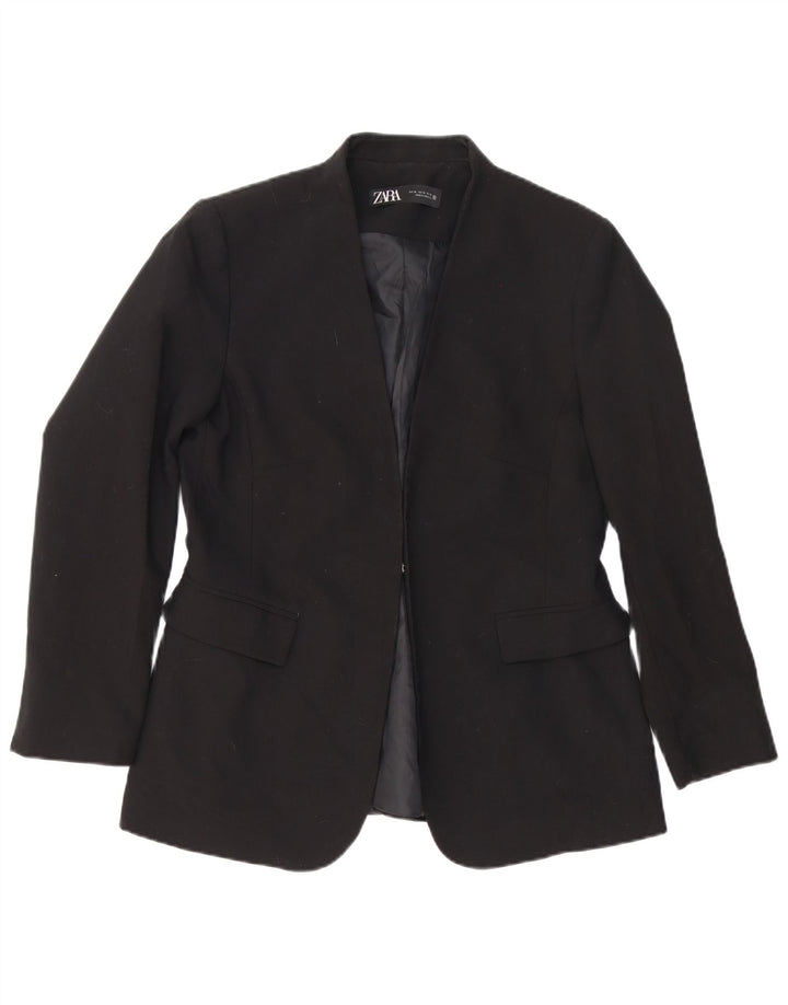 Zara Veste Blazer Femme UK 18 XL Noir Polyester