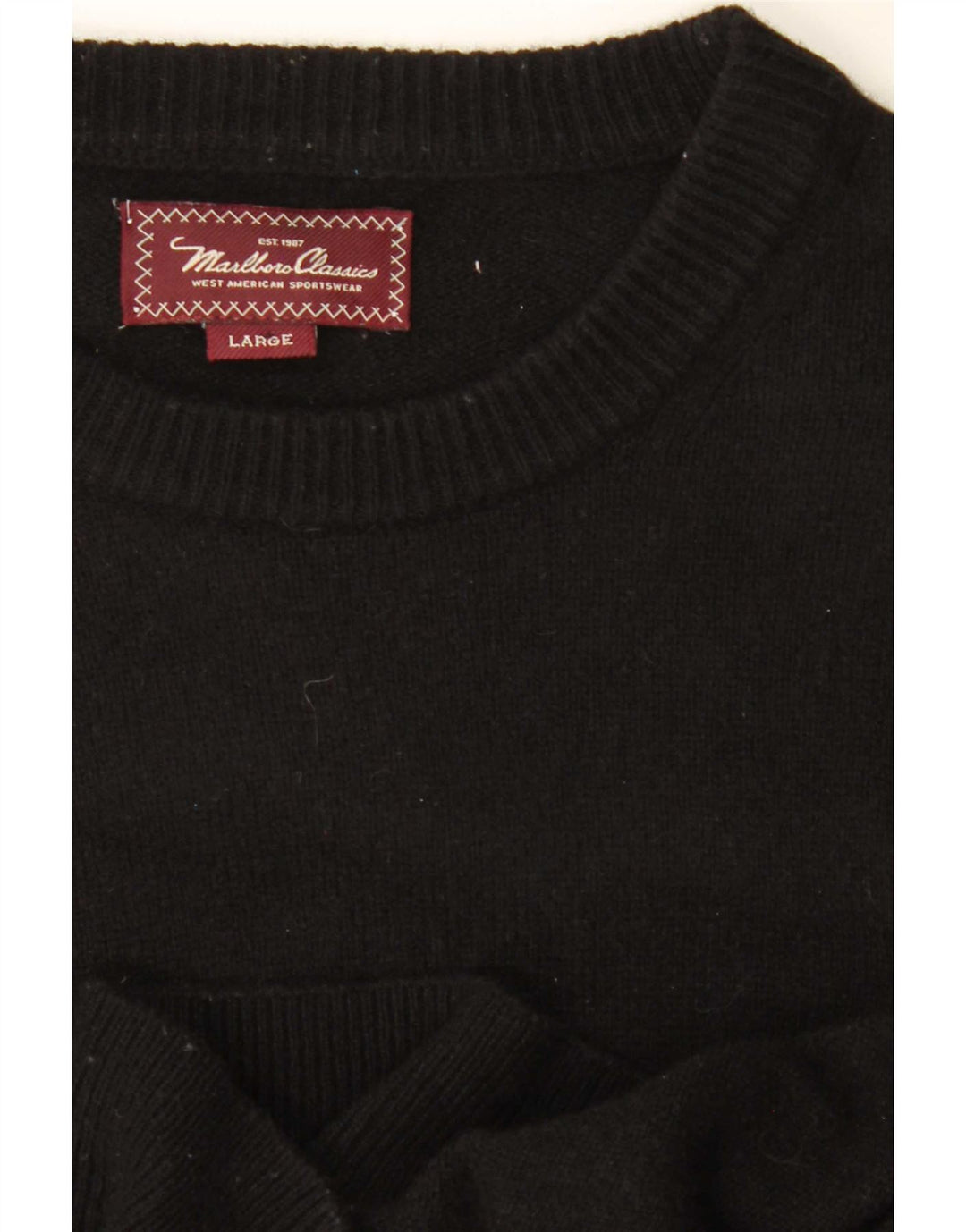 Marlboro Classics Pull à col rond pour femme Taille L Noir