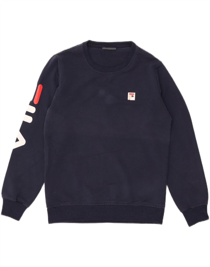 Fila Sweat-shirt graphique pour femme UK 16 Large Bleu marine Polyester