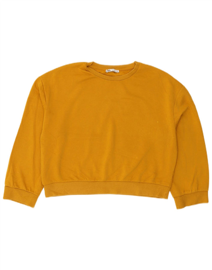 Zara Sweat-shirt surdimensionné pour femme UK 10 Petit Jaune