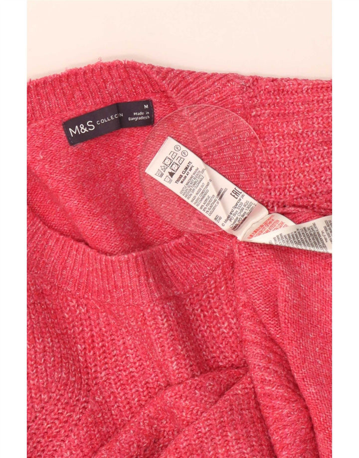 Marks & Spencer Pull à col rond pour femme UK 14 Rose moyen moucheté