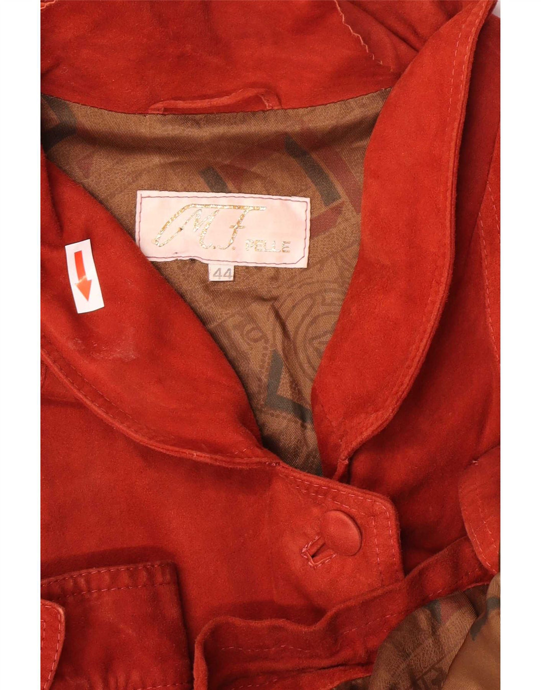 veste en daim surdimensionnée femme vintage IT 44 Cuir rouge moyen