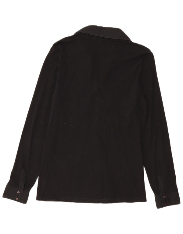 MARINA MILITARE Polo à manches longues pour femme UK 18 XL Coton noir