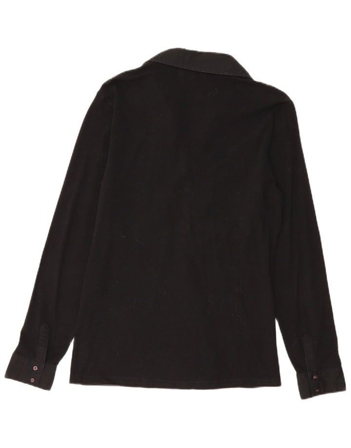 MARINA MILITARE Polo à manches longues pour femme UK 18 XL Coton noir