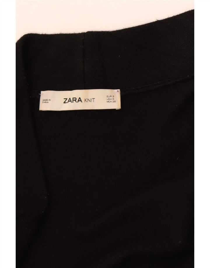 Zara Womens Longline Open Cardigan Pull UK 10 Petit Noir
