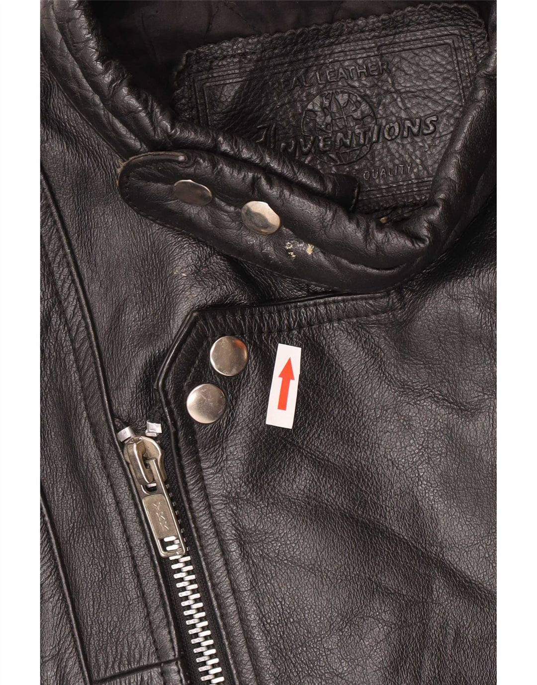 veste de motard en cuir vintage pour hommes UK 44 2XL Noir