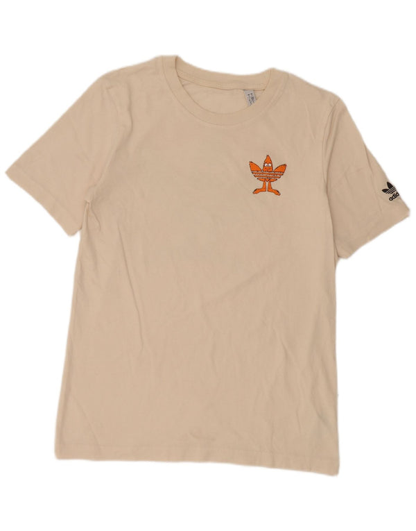 Adidas T-shirt graphique pour homme en coton blanc cassé