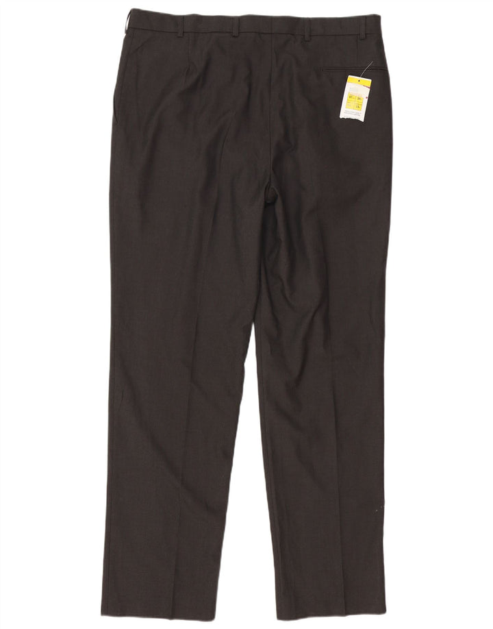 Marks & Spencer Pantalon de costume droit pour homme W38 L33 Marron Polyester