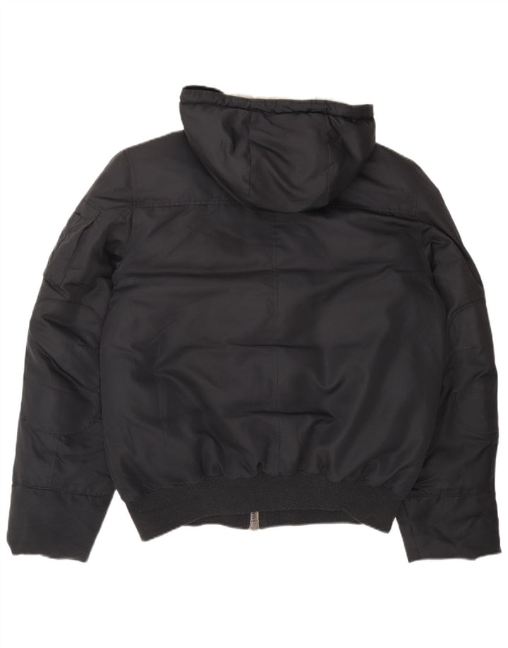 Benetton Veste matelassée à capuche pour hommes IT 54 2XL Noir Polyester