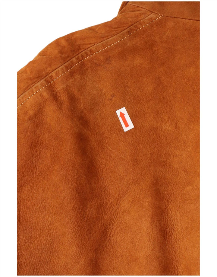 ESSEBI Veste bomber en daim pour homme UK 40 Grand cuir marron