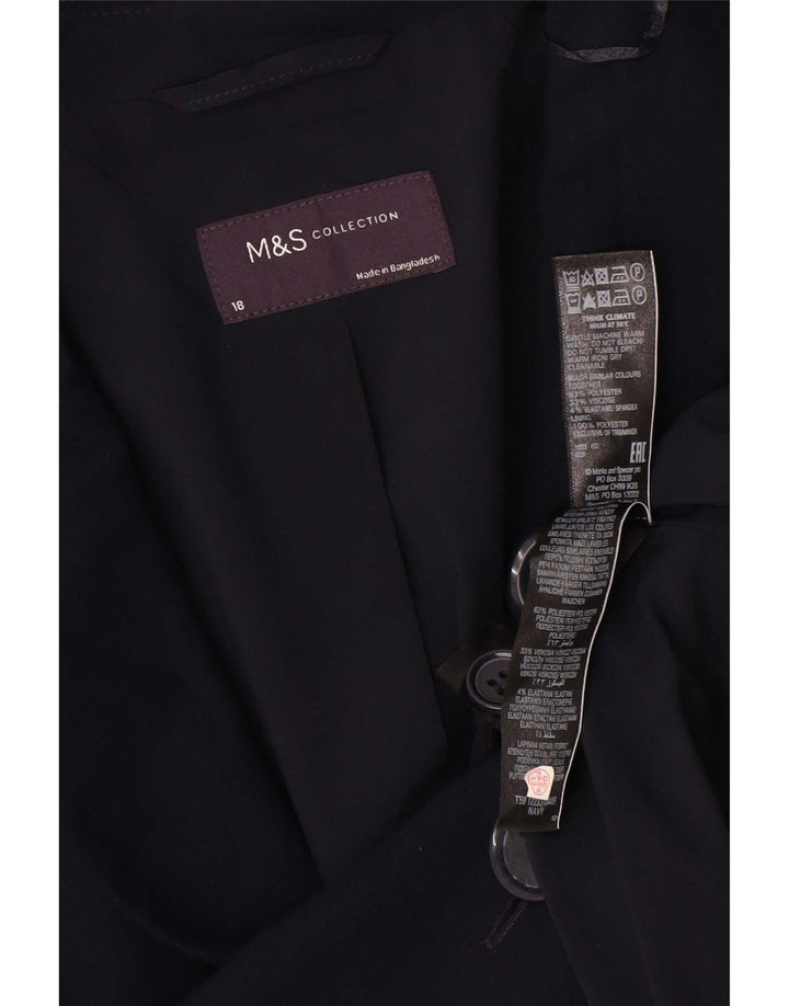 Marks & Spencer Veste blazer 1 bouton pour femme UK 18 XL Bleu marine Polyester