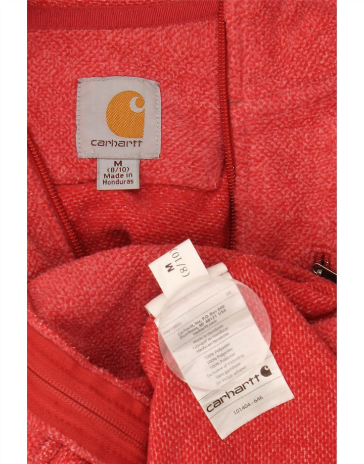 Carhartt Pull à capuche zippé pour femme US 8/10 Polyester moucheté rouge moyen