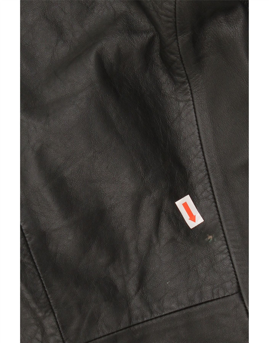 vintage Femmes 1 Bouton Veste Blazer En Cuir UK 12 Cuir Noir Moyen