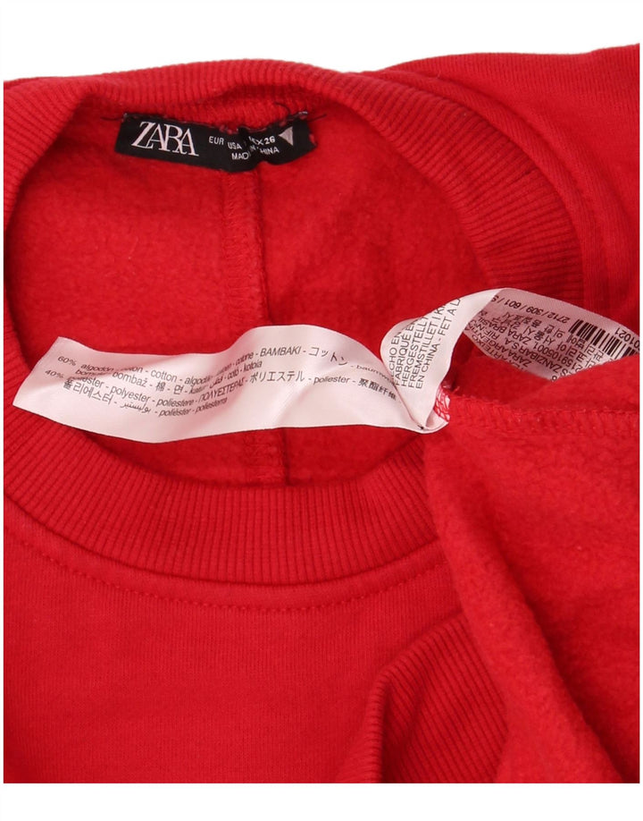 Zara Sweat-shirt surdimensionné pour femme UK 10 Petit coton rouge