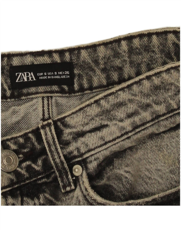 Zara Femme Jupe En Jean Déchiré Small W26 Gris
