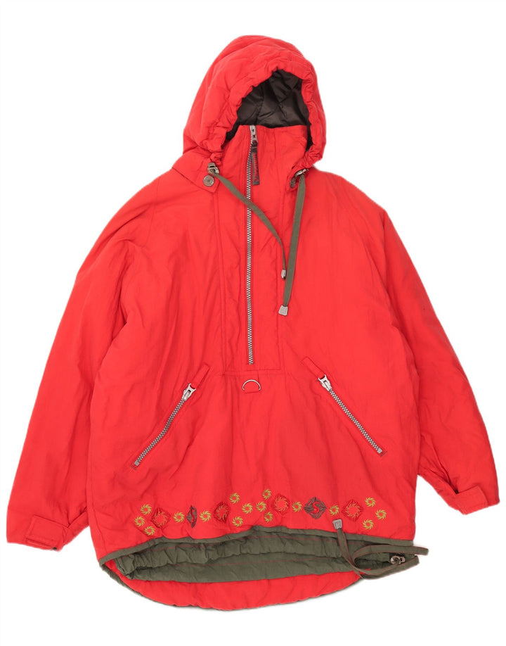 veste coupe-vent à capuche surdimensionnée femme vintage EU 38/40 Rouge moyen