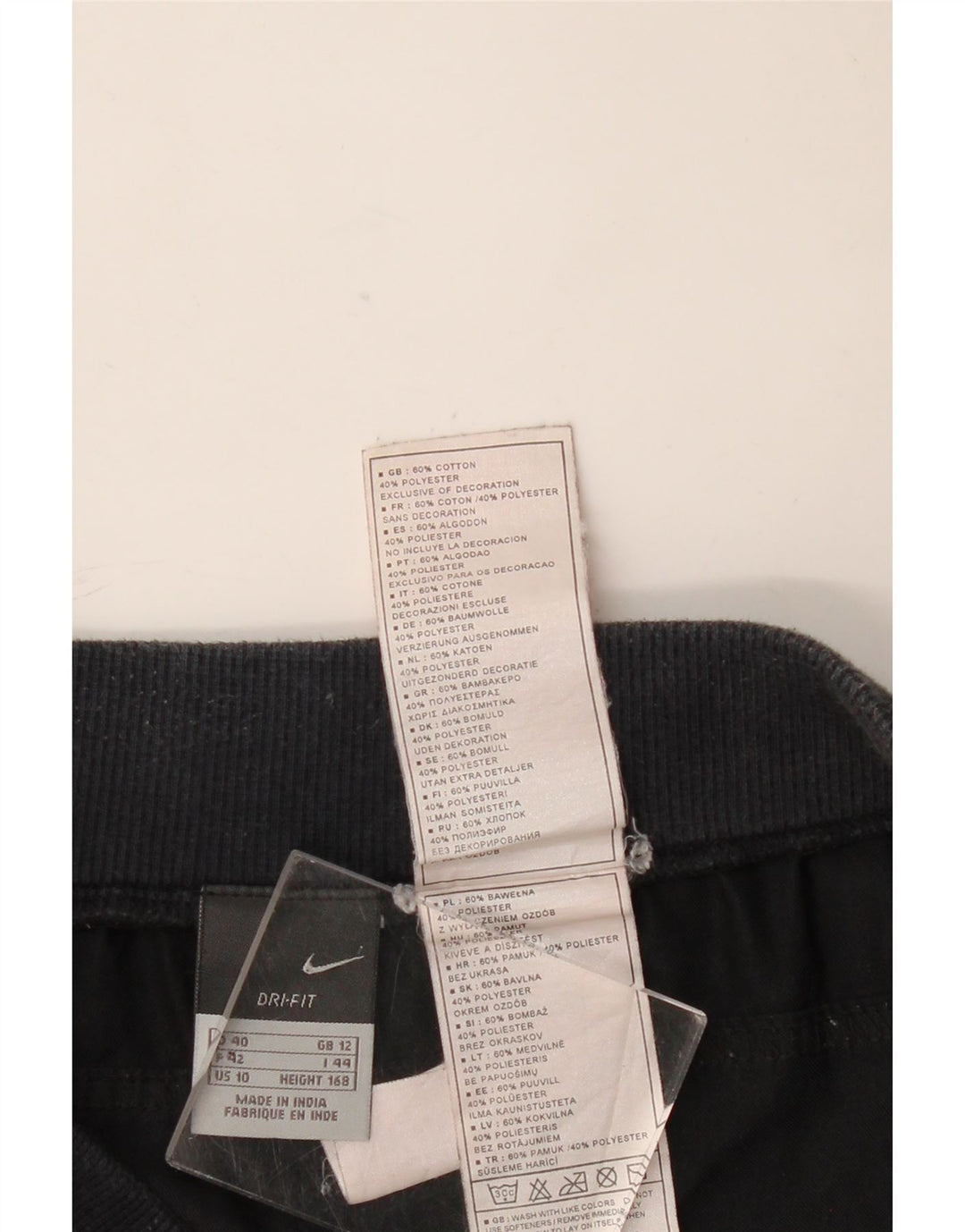 NIKE Pantalon Capri Femme UK 12 Moyen W32 L20 Coton Noir