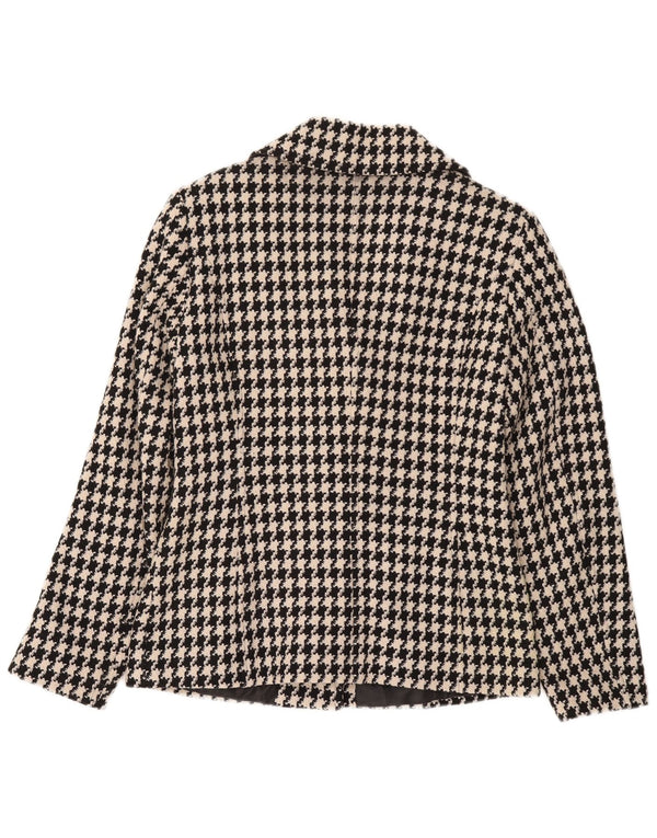 Conwell Veste blazer à 3 boutons pour femme UK 8 Petit pied de poule noir