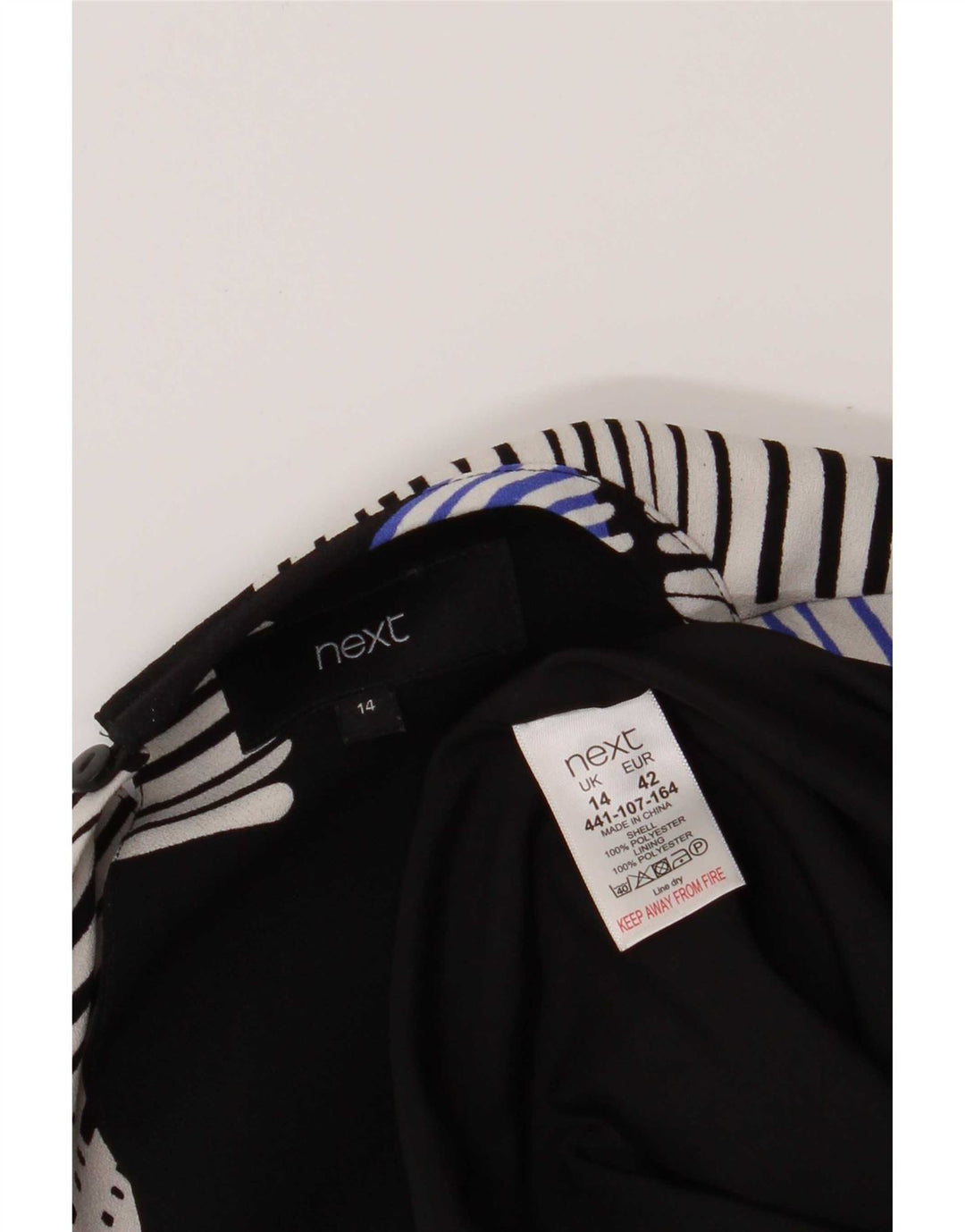 Next Robe droite pour femme UK 44 Large Noir Géométrique Polyester
