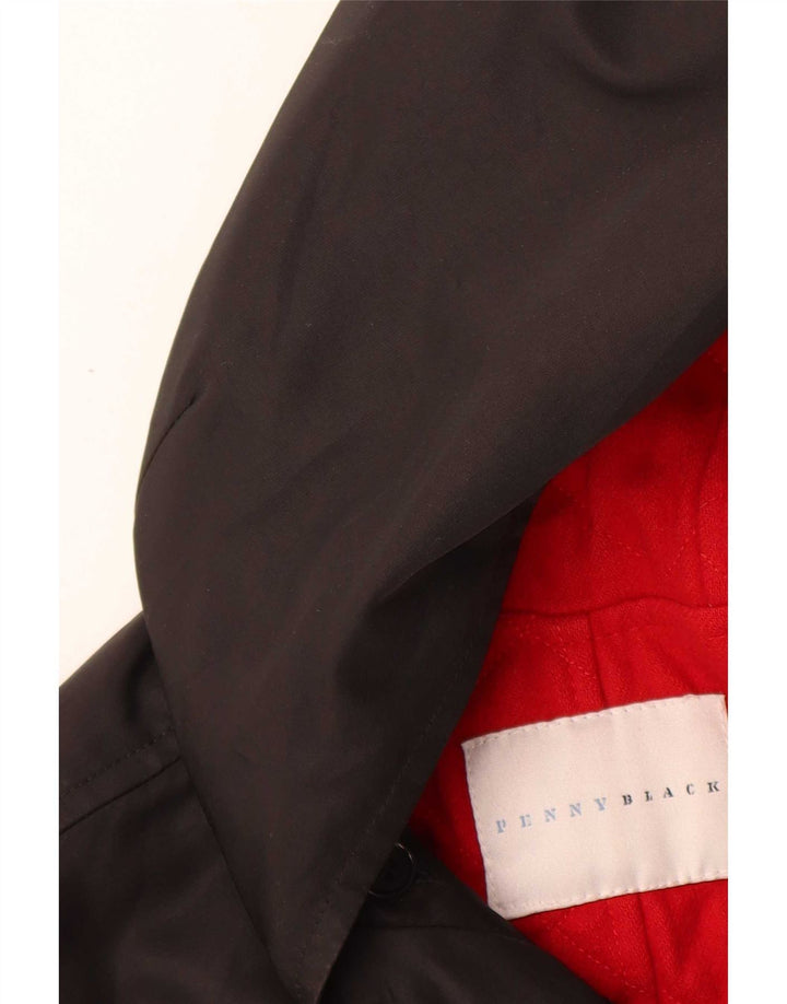 Penny Black Veste Parka surdimensionnée à capuche pour femme UK 10 Petite laine noire