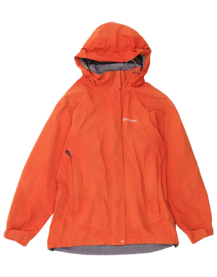 Sprayway Veste de pluie à capuche pour femme UK 12 Orange moyen Polyester