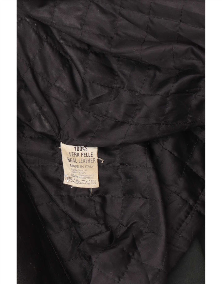 Kiros Manteau en cuir surdimensionné à capuche pour femme IT 48 XL Noir