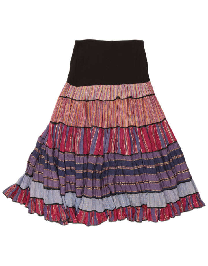 vintage Femmes Gypsy Jupe W27 Moyen Multicolore Rayé
