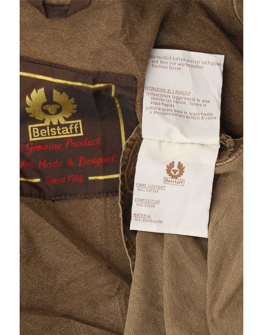Belstaff Veste utilitaire pour homme UK 38 Coton marron moyen