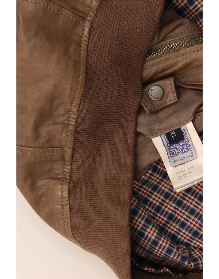 Jeckerson Veste en cuir pour homme UK 42 XL Marron
