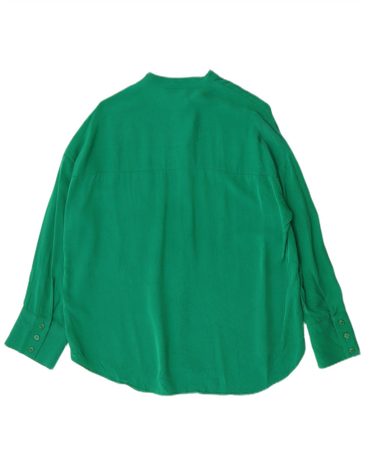 Zara Femme Chemise Oversize UK 6 XS Vert Viscose