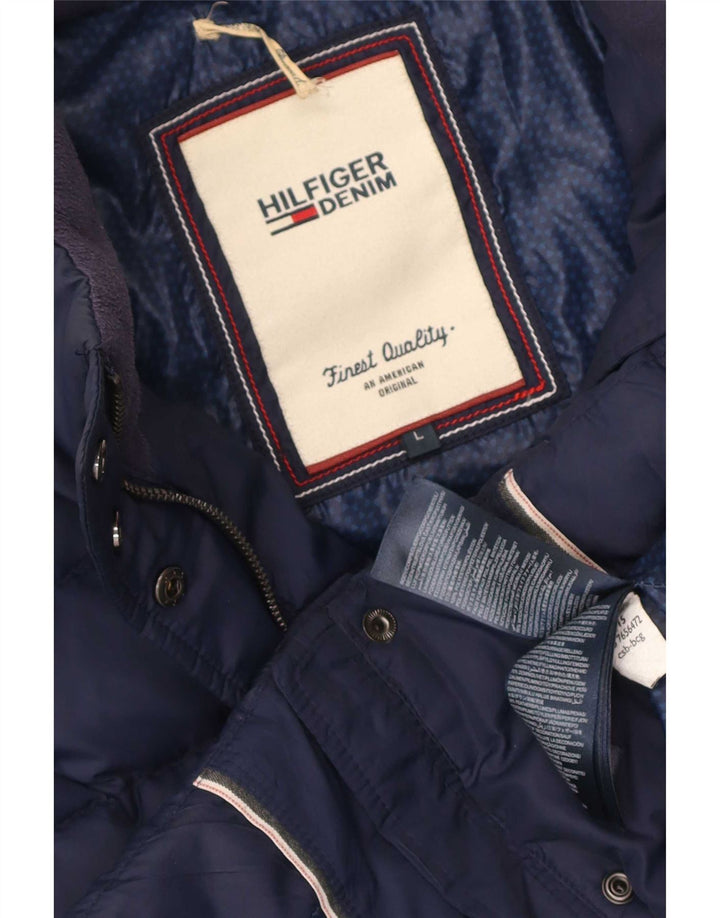 Tommy Hilfiger Veste matelassée pour femme UK 16 Large Bleu marine Polyester