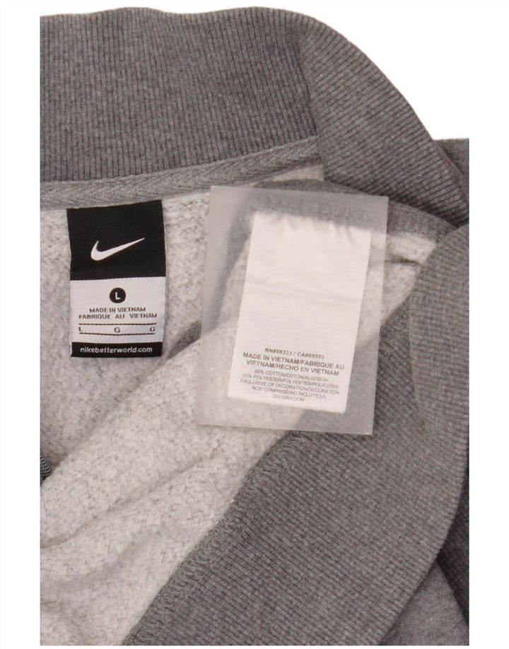 Nike Sweat-shirt à col zippé pour homme Grand coton moucheté gris