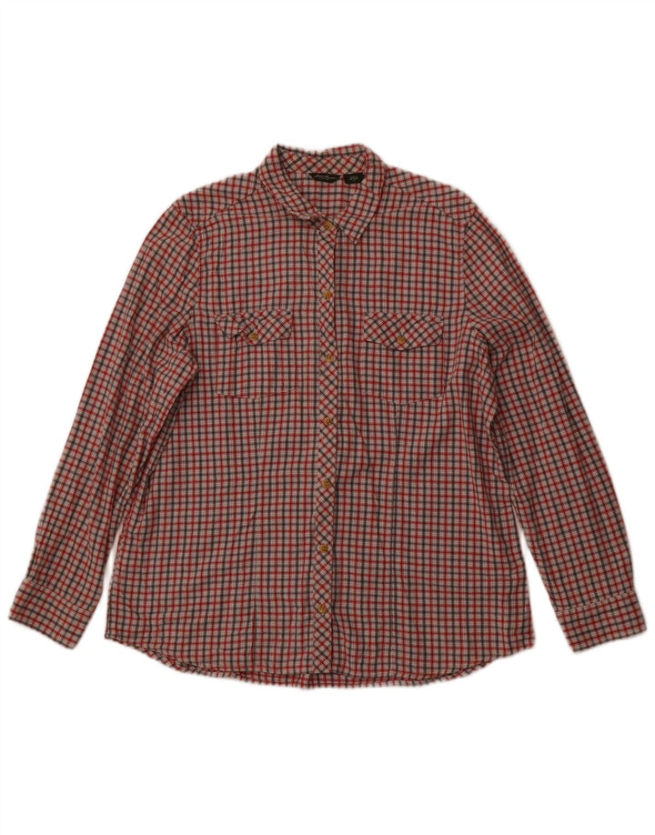 Eddie Bauer Chemise Femme UK 18 XL Coton à Carreaux Multicolore