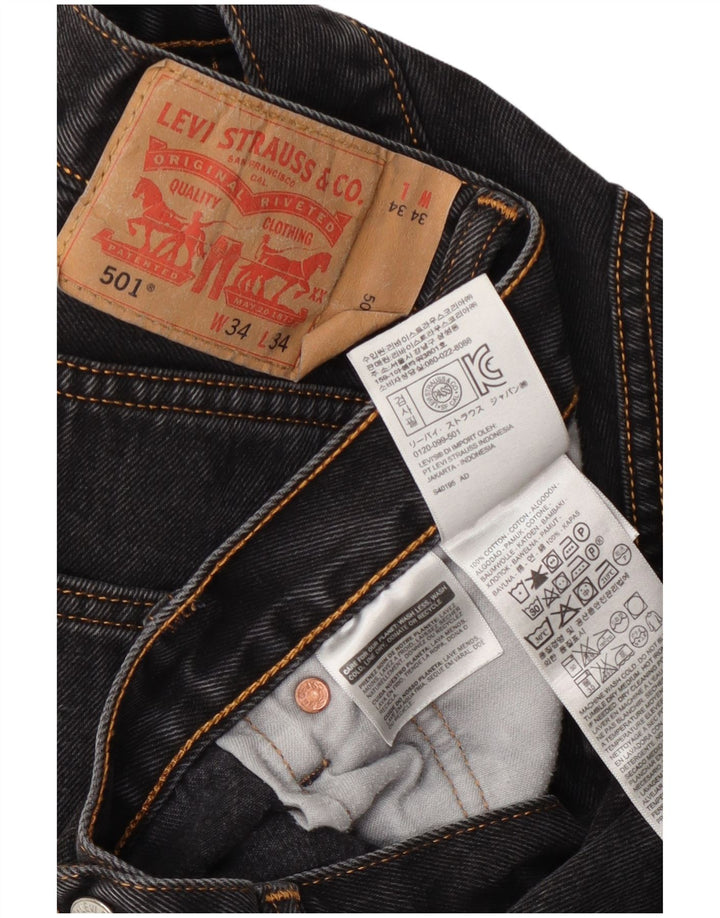 Levi's Jean Droit 501 Homme 34 L34 Gris Coton