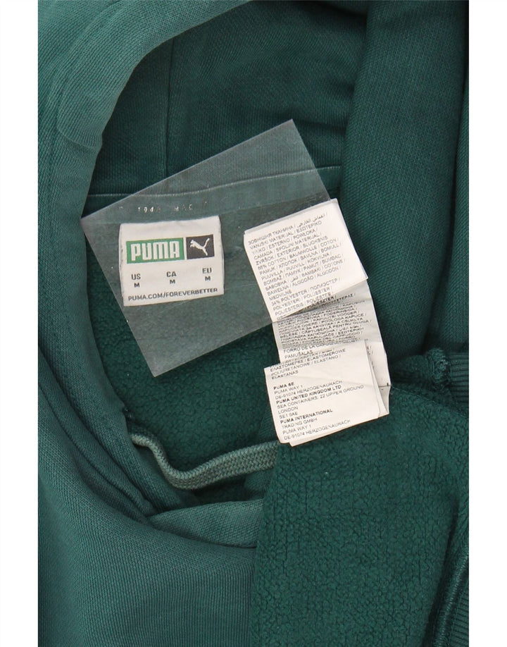 PUMA Mens Hoodie Jumper Medium Green Cotton