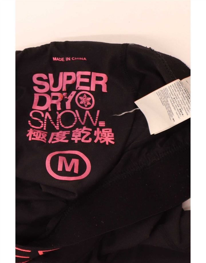 Superdry Leggings Graphiques Femme UK 14 Polyester Noir Moyen