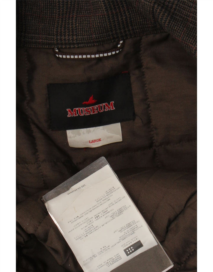 Museum Veste coupe-vent pour homme UK 40 Grand pied-de-poule marron en coton