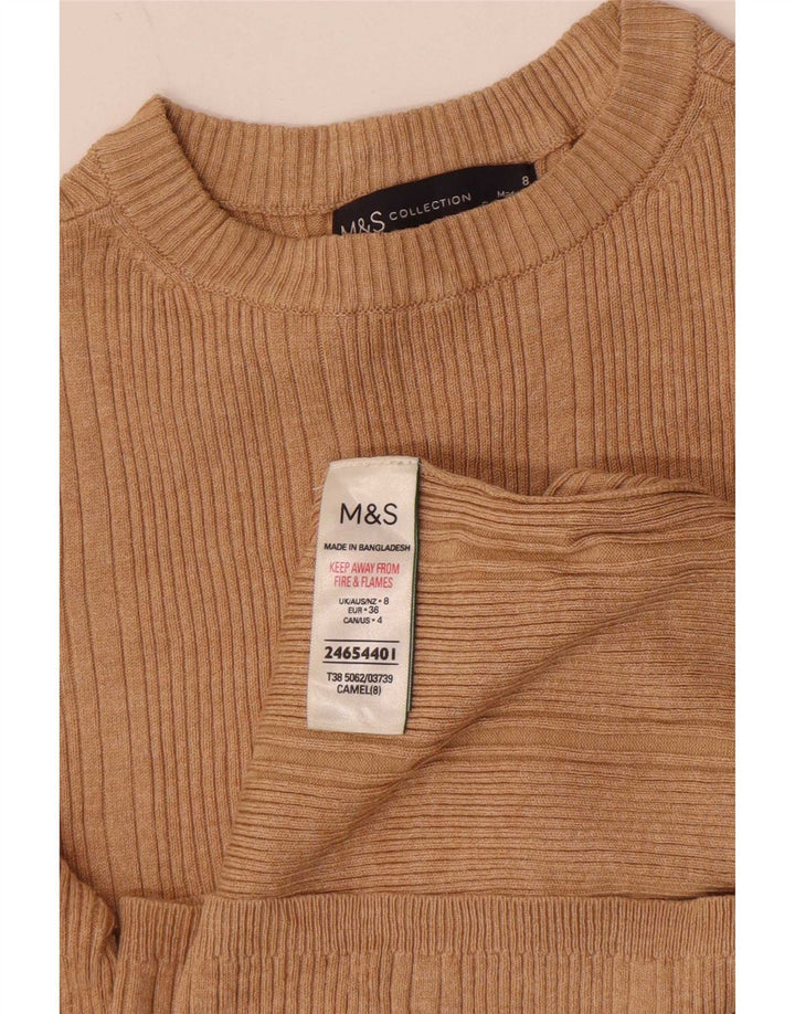 Marks & Spencer Haut à manches longues pour femme UK 8 Small Beige Viscose