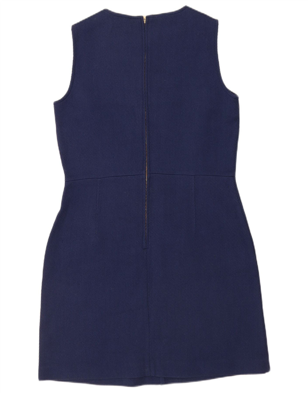 Massimo Dutti Robe fourreau sans manches pour femme EU 42 Grande laine bleu marine