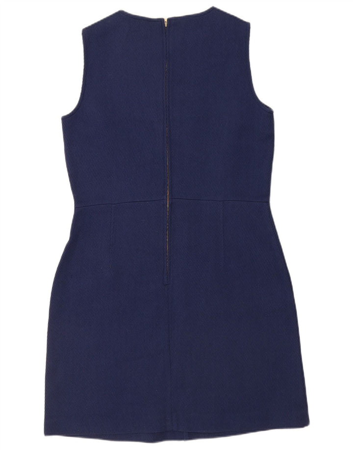 Massimo Dutti Robe fourreau sans manches pour femme EU 42 Grande laine bleu marine