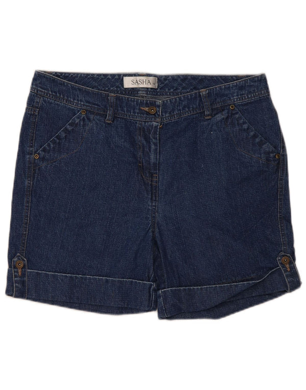 Sasha Short en jean pour femme UK 14 Large W36 Bleu Coton