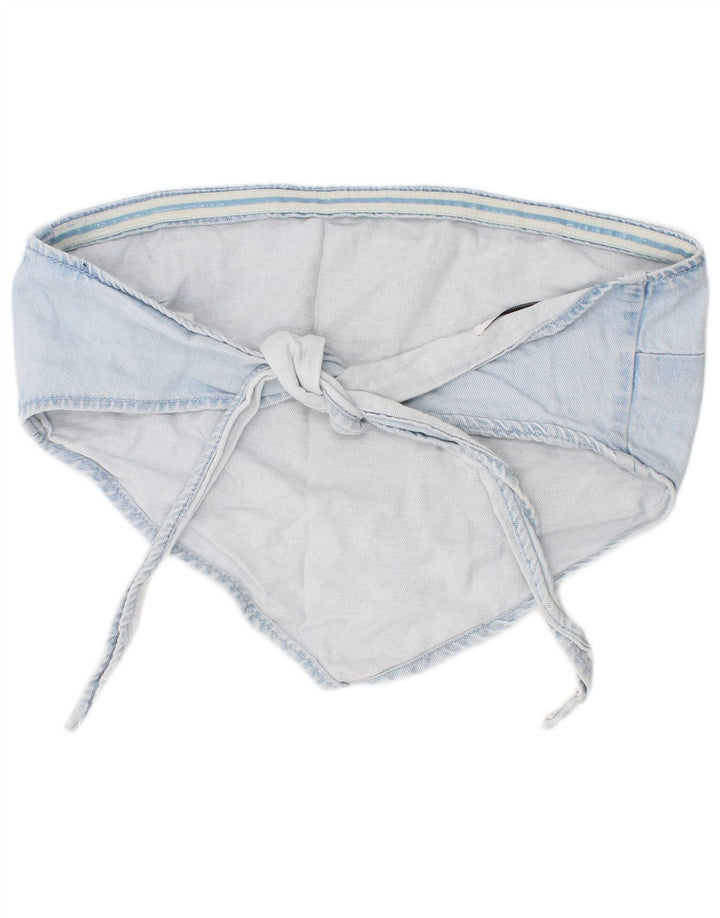 Zara Femme Top Court En Denim Coton Bleu Moyen |
