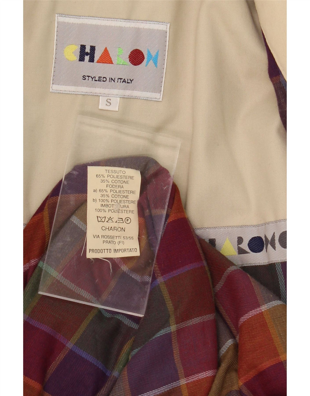CHARON Womens Overcoat UK 10 Small Beige Polyester Vintage Charon and Second-Hand Charon from Messina Hembry 