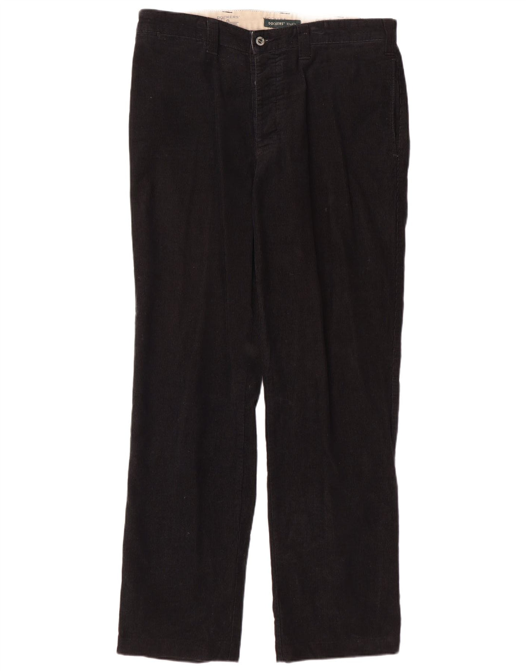 Dockers Pantalon droit kaki en velours côtelé pour homme W34 L32 Noir Classique