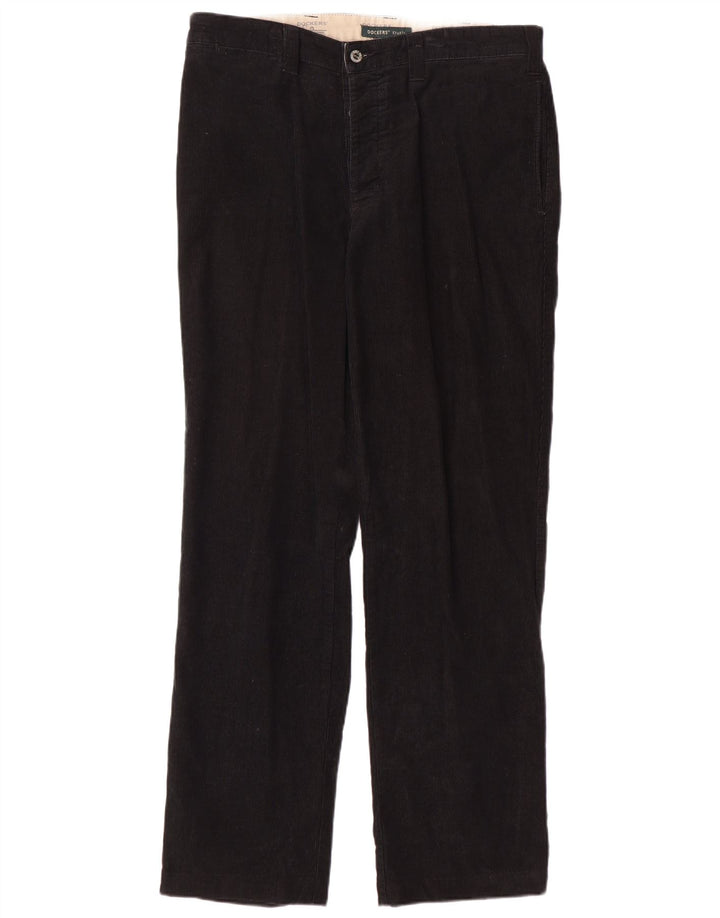 Dockers Pantalon droit kaki en velours côtelé pour homme W34 L32 Noir Classique
