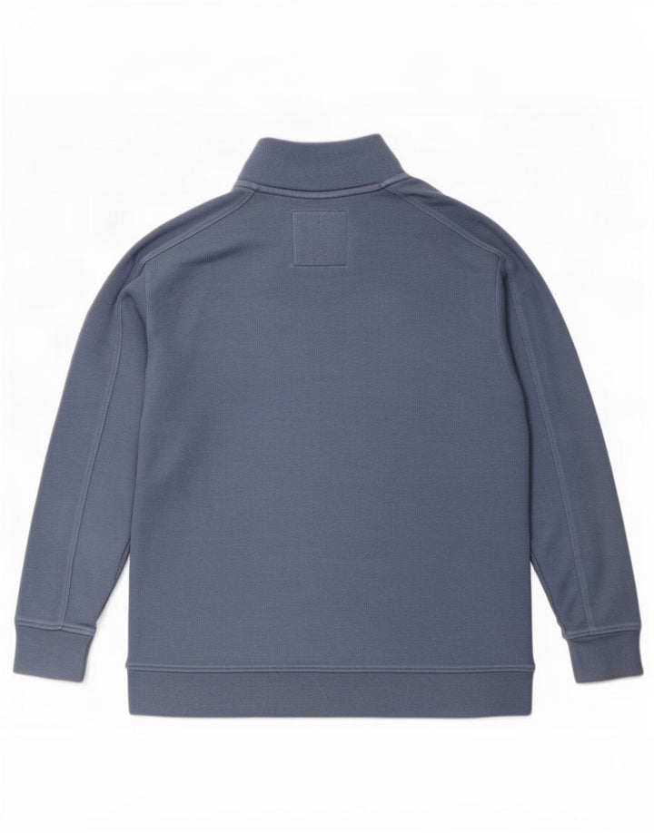 Weird Fish Sweat-shirt à col zippé pour homme Petit coton bleu
