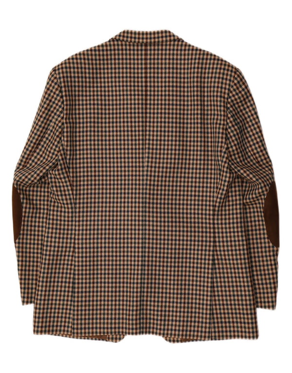 Piattelli Veste Blazer 2 Boutons Homme IT 54 2XL Marron Pied de Poule Laine