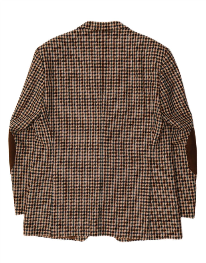 Piattelli Veste Blazer 2 Boutons Homme IT 54 2XL Marron Pied de Poule Laine