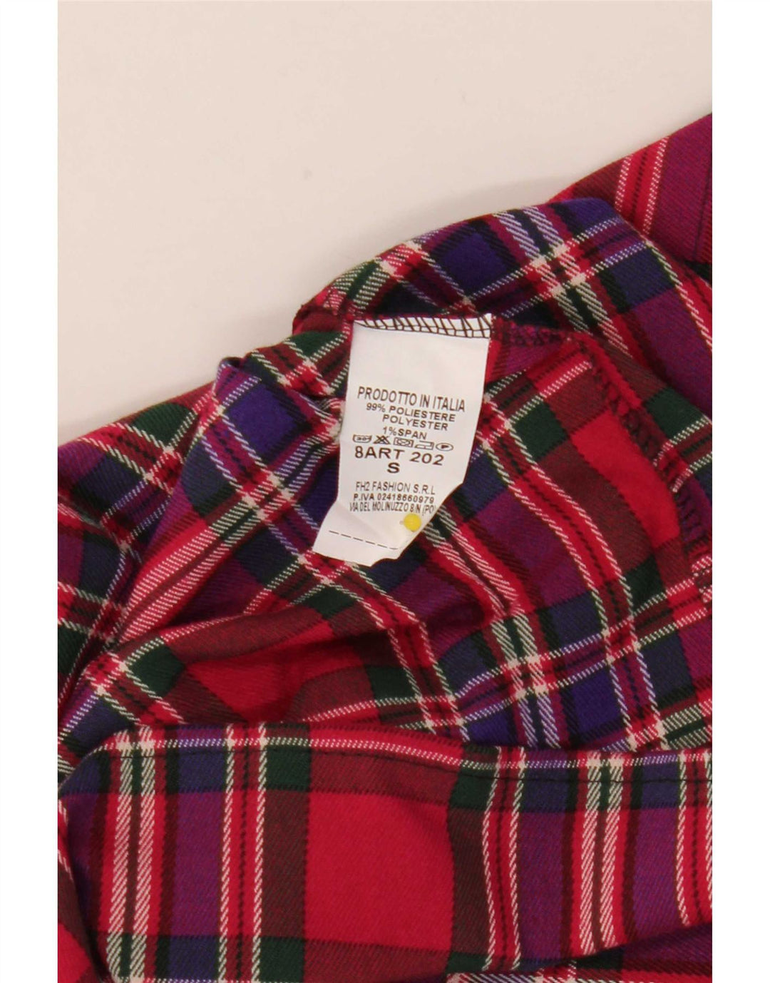 vintage Femmes Mini Jupe Plissée Petit W25 Rouge Check Polyester